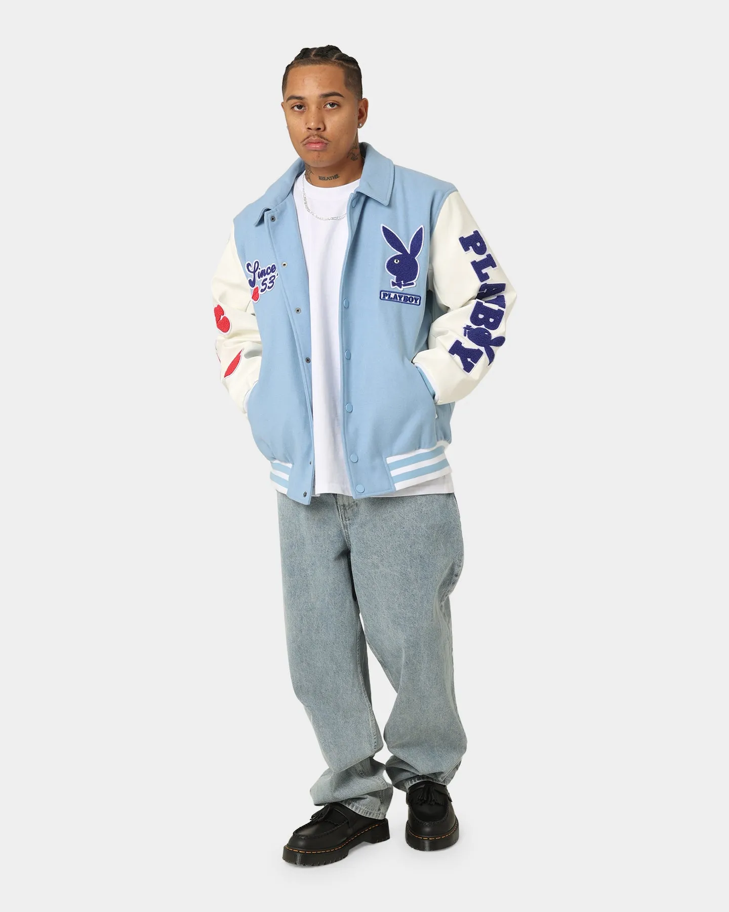 Playboy By CK Team Varsity Jacket Blue/Off White sold by Culture Kings product image thumbnail 4