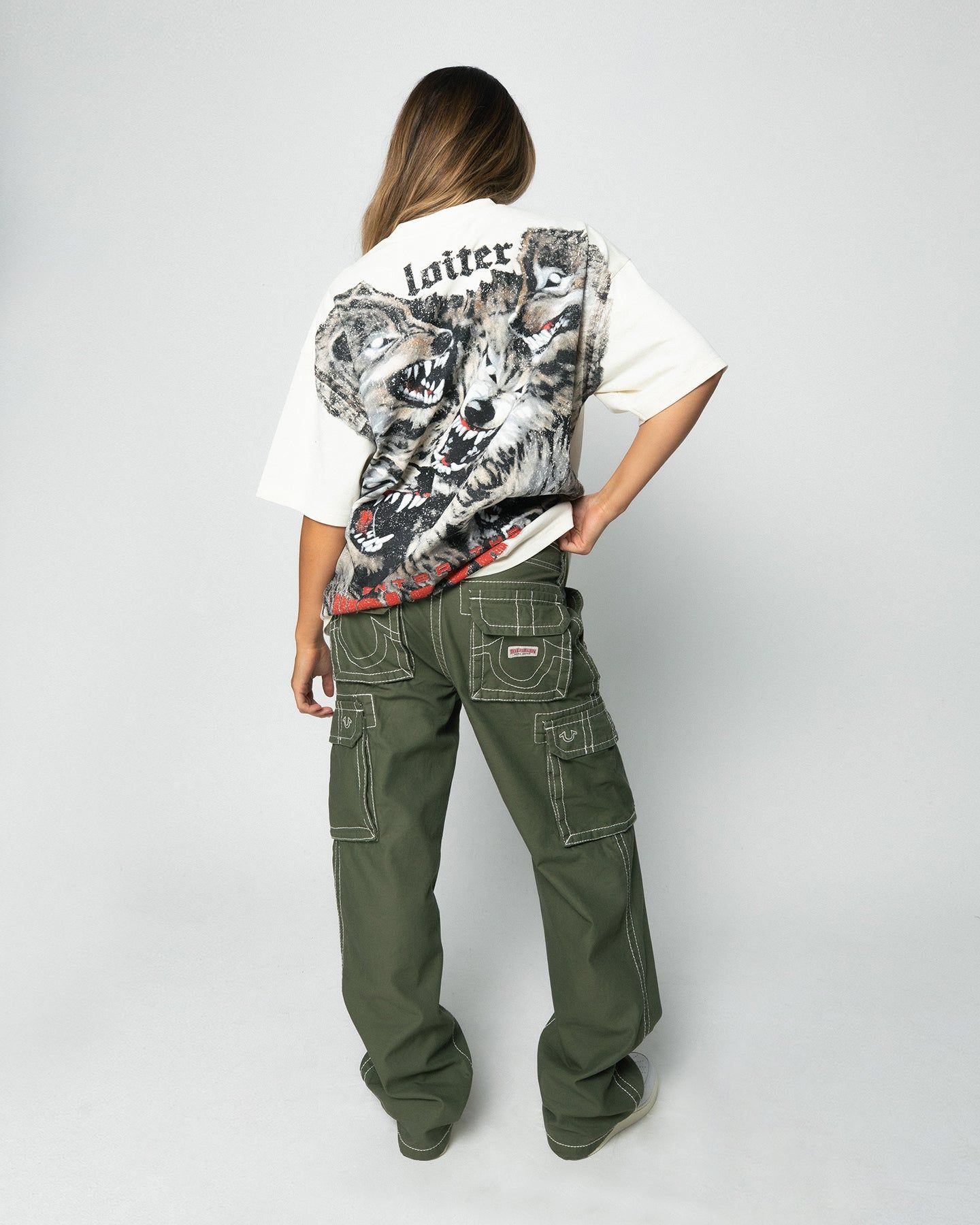 Loiter Wolf Pack Vintage T-Shirt Ecru sold by Culture Kings product image thumbnail 4