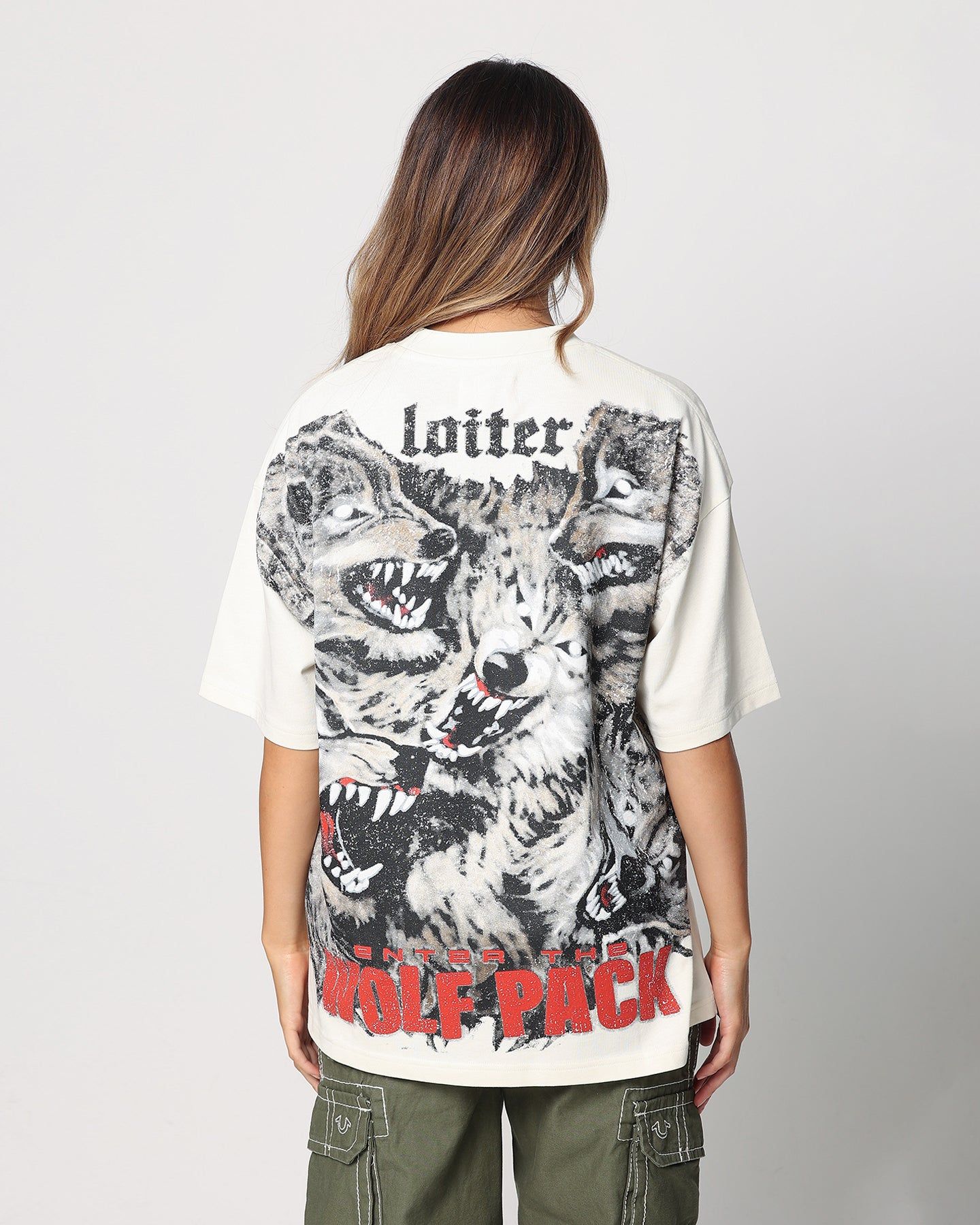 Loiter Wolf Pack Vintage T-Shirt Ecru sold by Culture Kings product image thumbnail 7