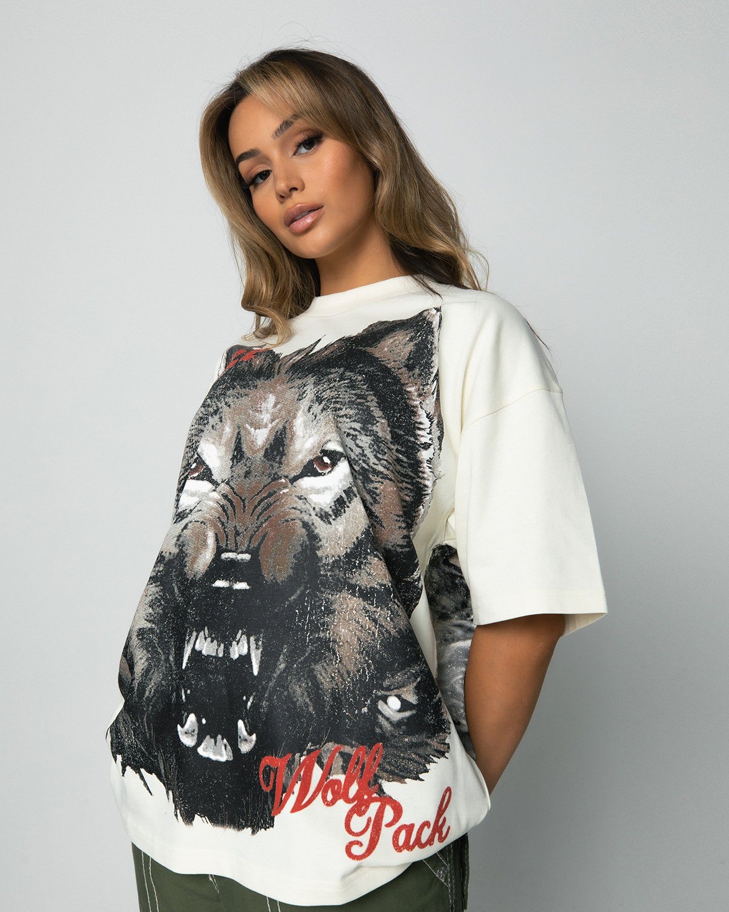 Loiter Wolf Pack Vintage T-Shirt Ecru sold by Culture Kings product image thumbnail 5