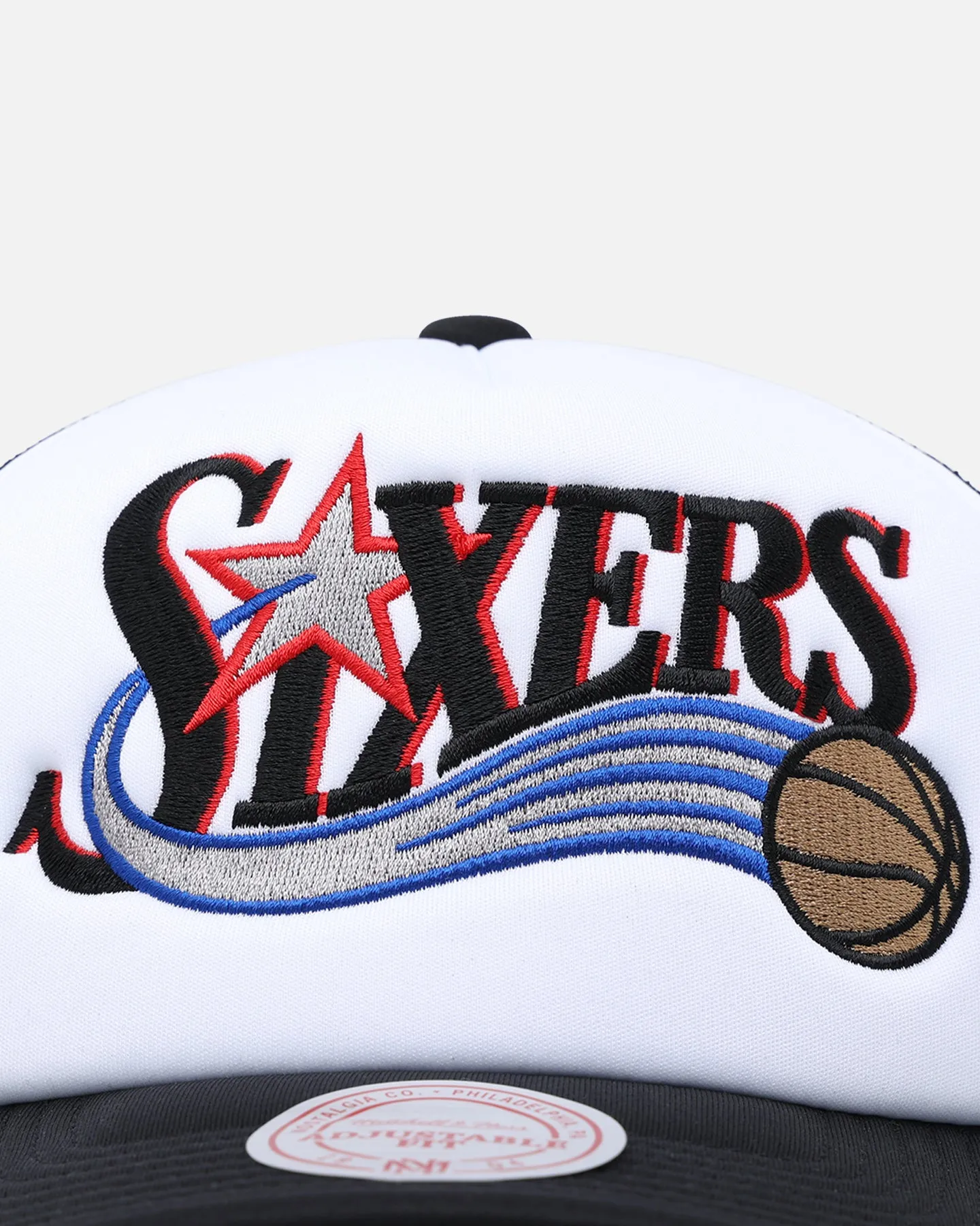 Mitchell & Ness Philadelphia 76ers Team Foam Trucker Snapback Black/White sold by Culture Kings product image thumbnail 4