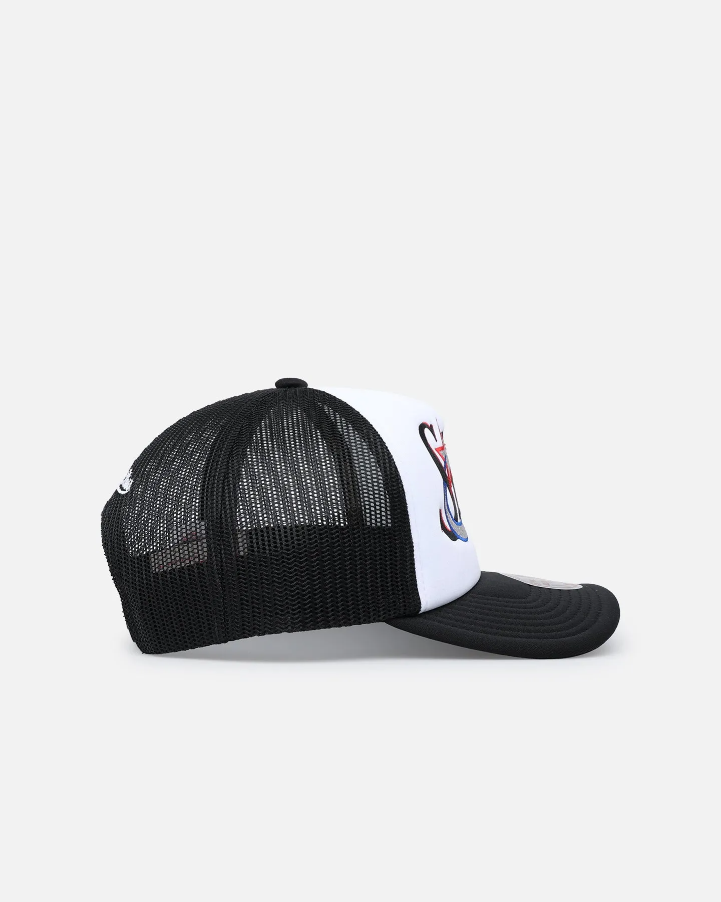 Mitchell & Ness Philadelphia 76ers Team Foam Trucker Snapback Black/White sold by Culture Kings product image thumbnail 3