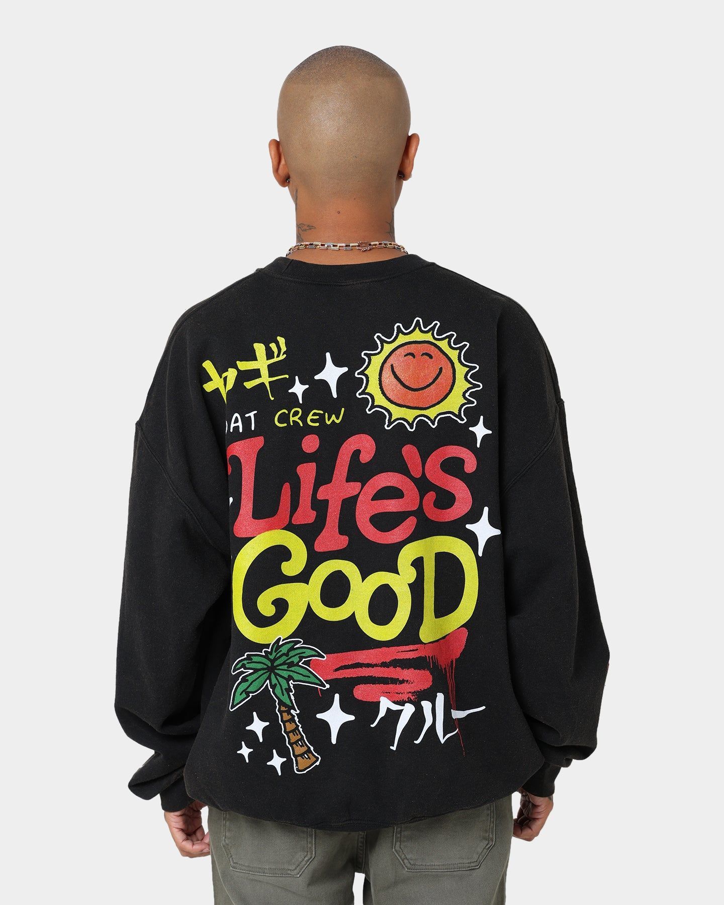 Goat Crew Life Is Good Vintage Crewneck Black sold by Culture Kings product image thumbnail 2