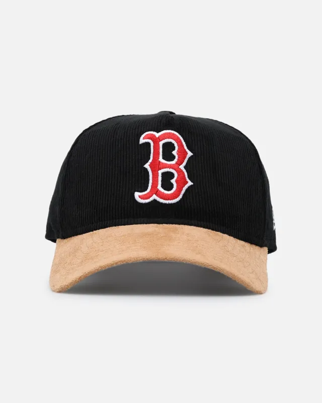 New Era Boston Red Sox 'Corduroy Suede' Pre-Curved Golfer Snapback Washed Black sold by Culture Kings