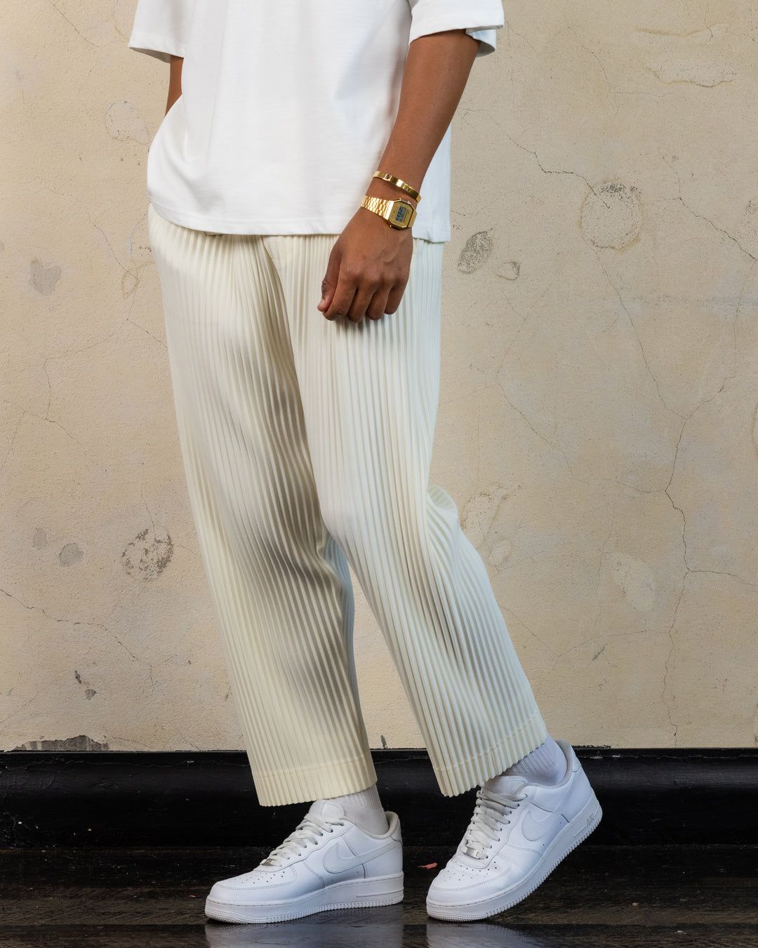 404 Harbour Plisse Pants Ecru sold by Culture Kings