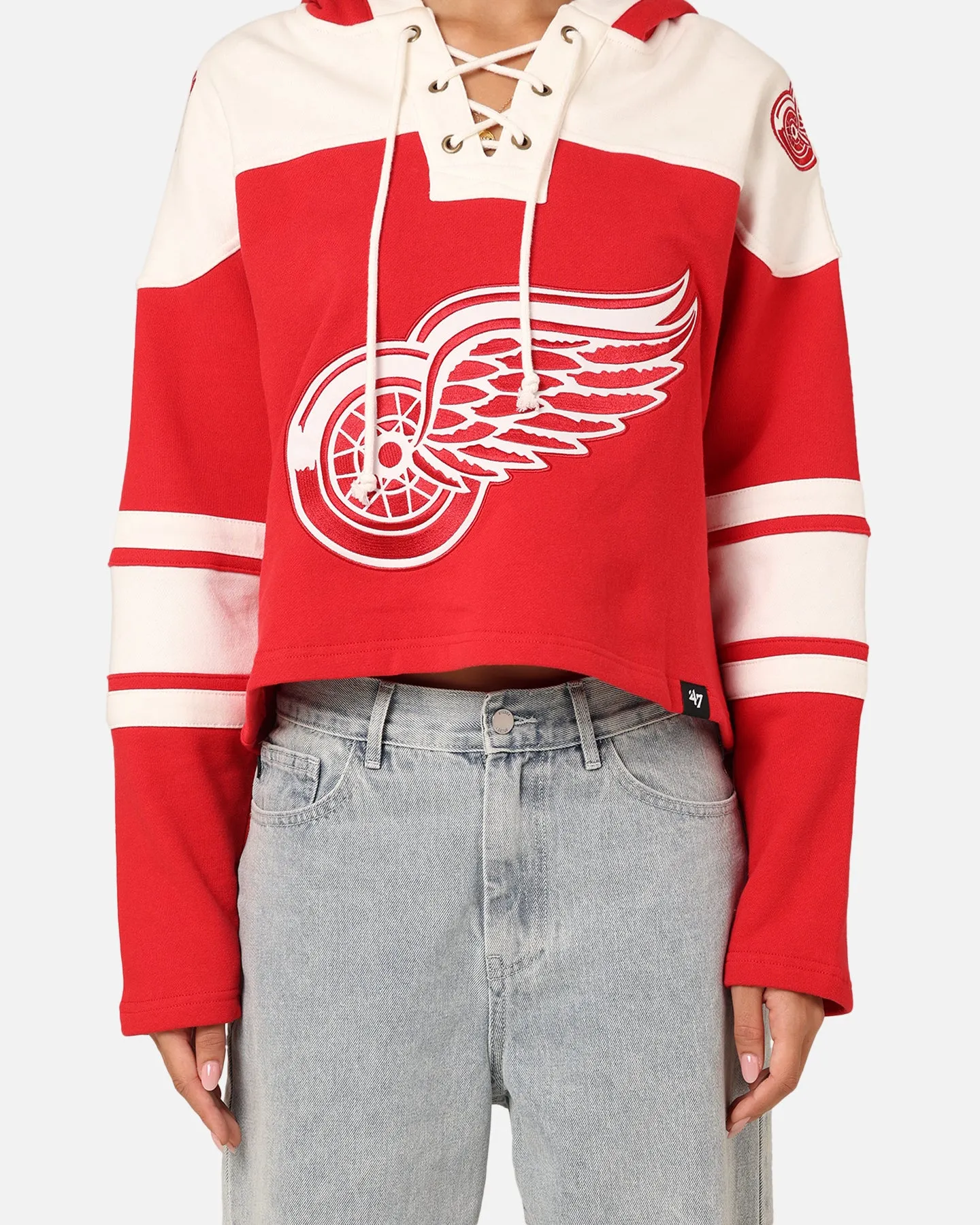 売れ筋商品|||ミッチェル&ネス カットソー トップス レディース Women's Red Detroit Red Wings Heritage Lace-Up Pullover Sweatshirt Red Women's Detroit Red Wings Mitchell & Ness Red Heritage Lace