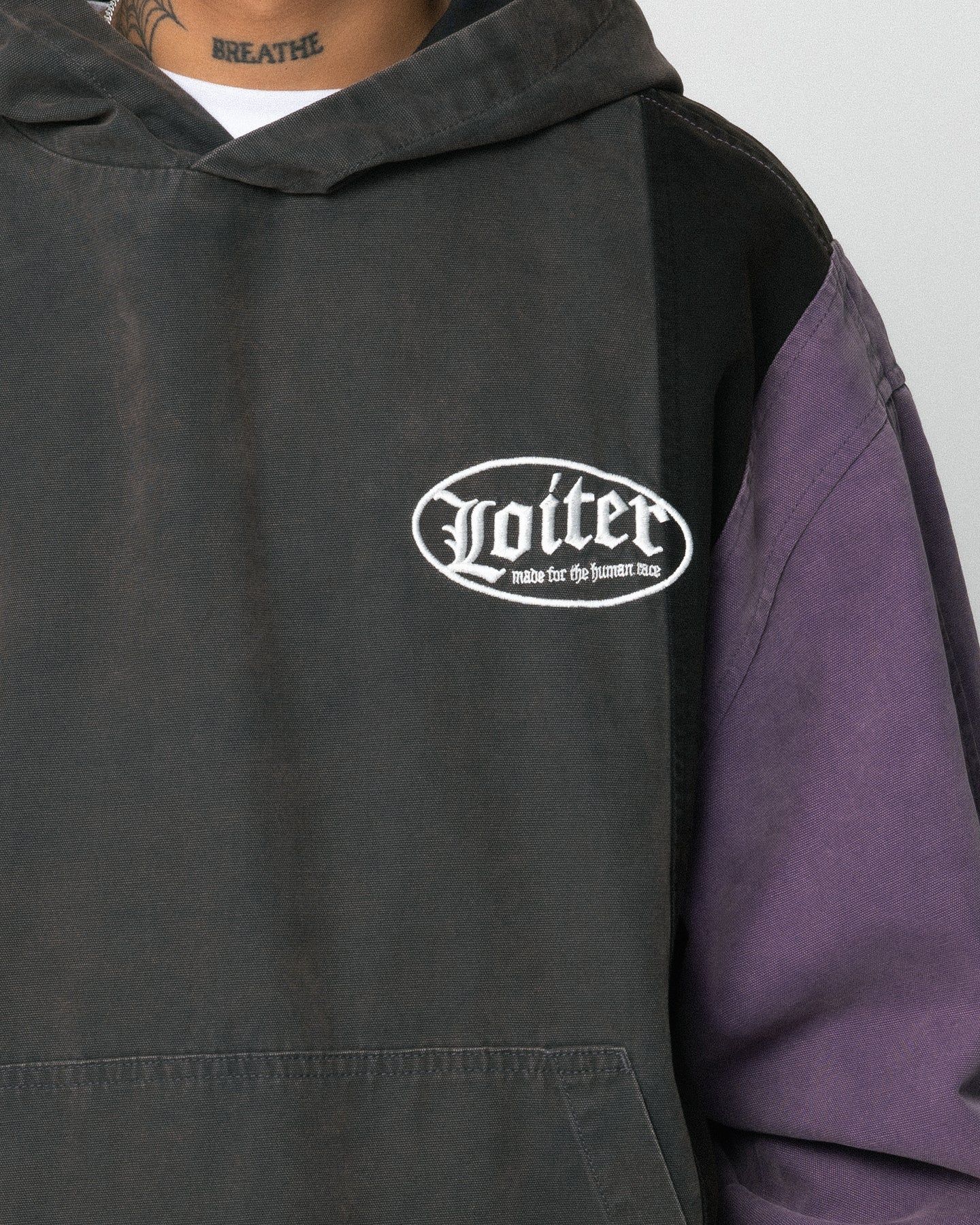 Loiter Splinter Hoodie Charcoal/Purple sold by Culture Kings product image thumbnail 6
