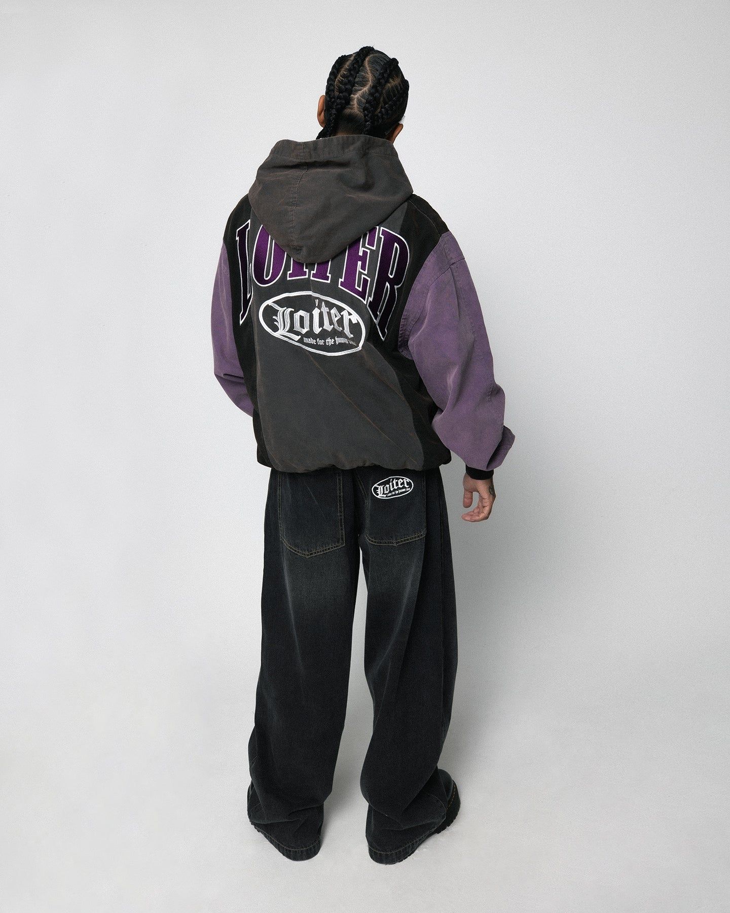 Loiter Splinter Hoodie Charcoal/Purple sold by Culture Kings product image thumbnail 4