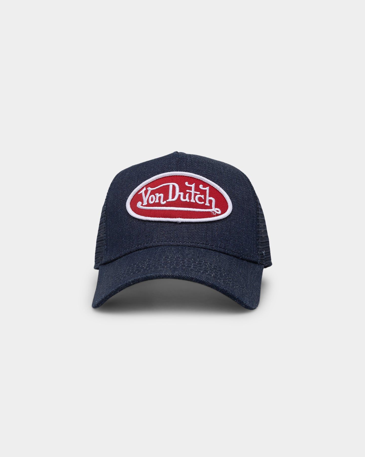 Von Dutch Dark Denim With Red Logo Trucker Navy Denim/Red sold by Culture Kings
