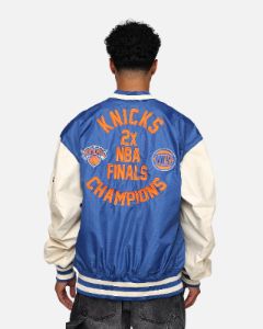 New Era X Alpha Industries New York Knicks L-2B Bomber Jacket Blue sold by Culture Kings