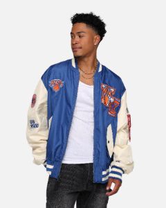 New Era X Alpha Industries New York Knicks L-2B Bomber Jacket Blue sold by Culture Kings