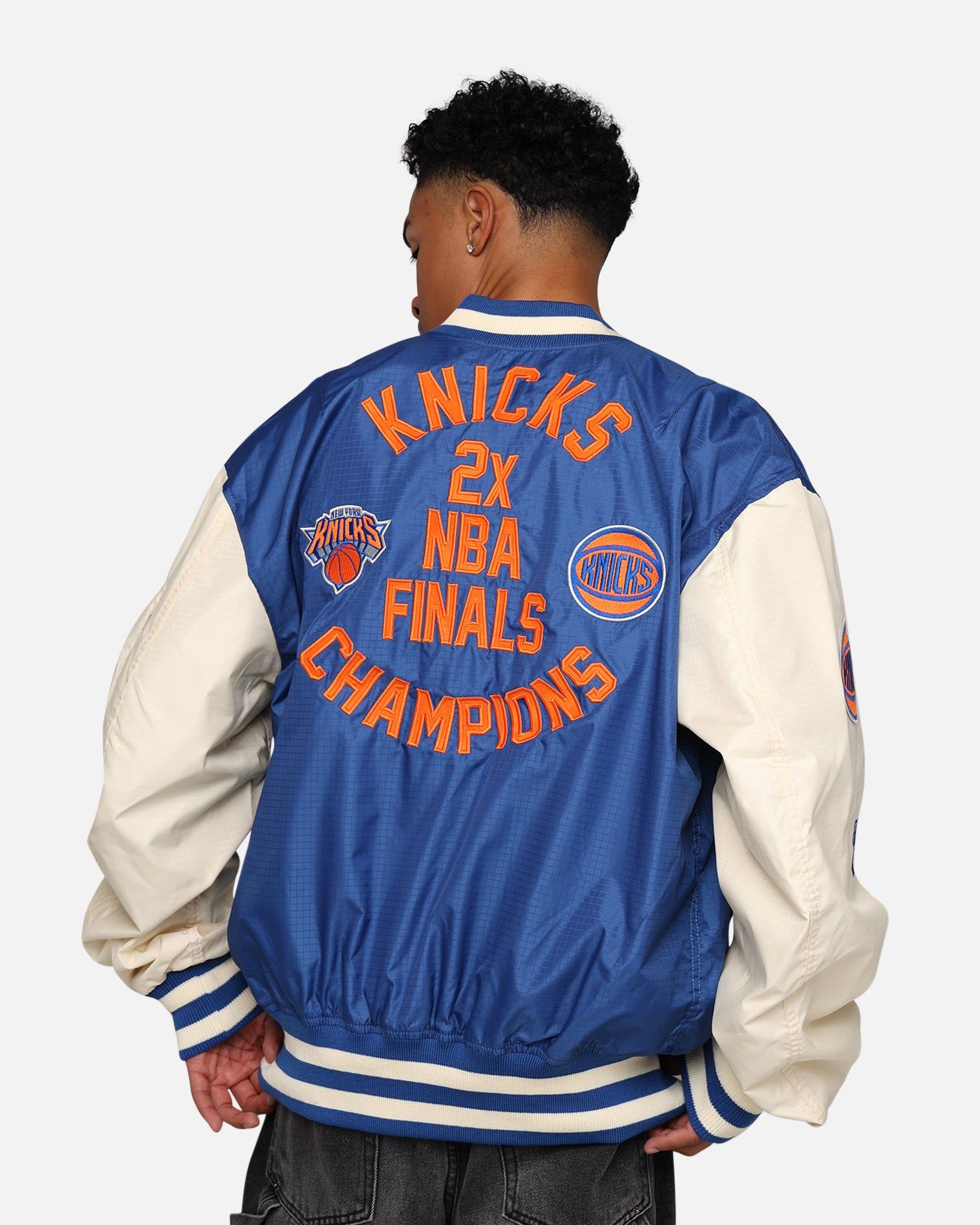New Era X Alpha Industries New York Knicks L-2B Bomber Jacket Blue sold by Culture Kings product image thumbnail 2