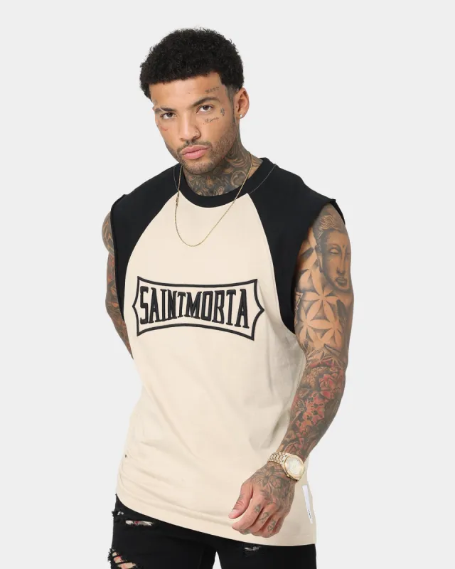 Saint Morta Ceremony Raglan Muscle T-Shirt Black/Stone sold by Culture Kings