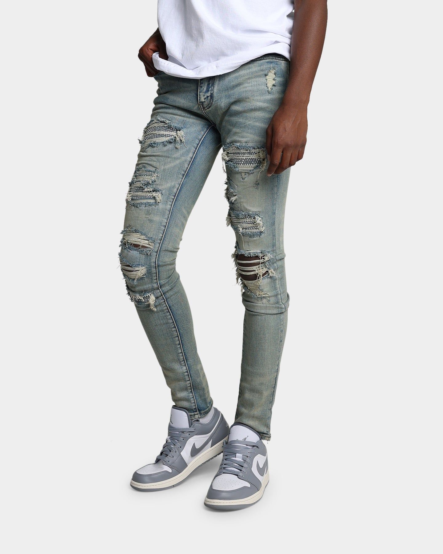 MNML X201 Rhinestone Skinny Denim Pants Blue sold by Culture Kings product image thumbnail 4