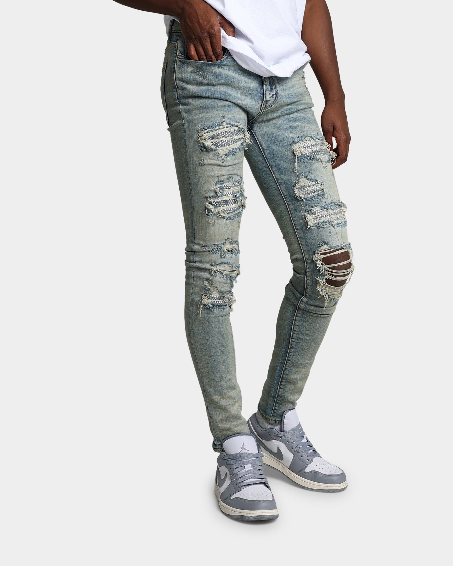 MNML X201 Rhinestone Skinny Denim Pants Blue sold by Culture Kings product image thumbnail 3