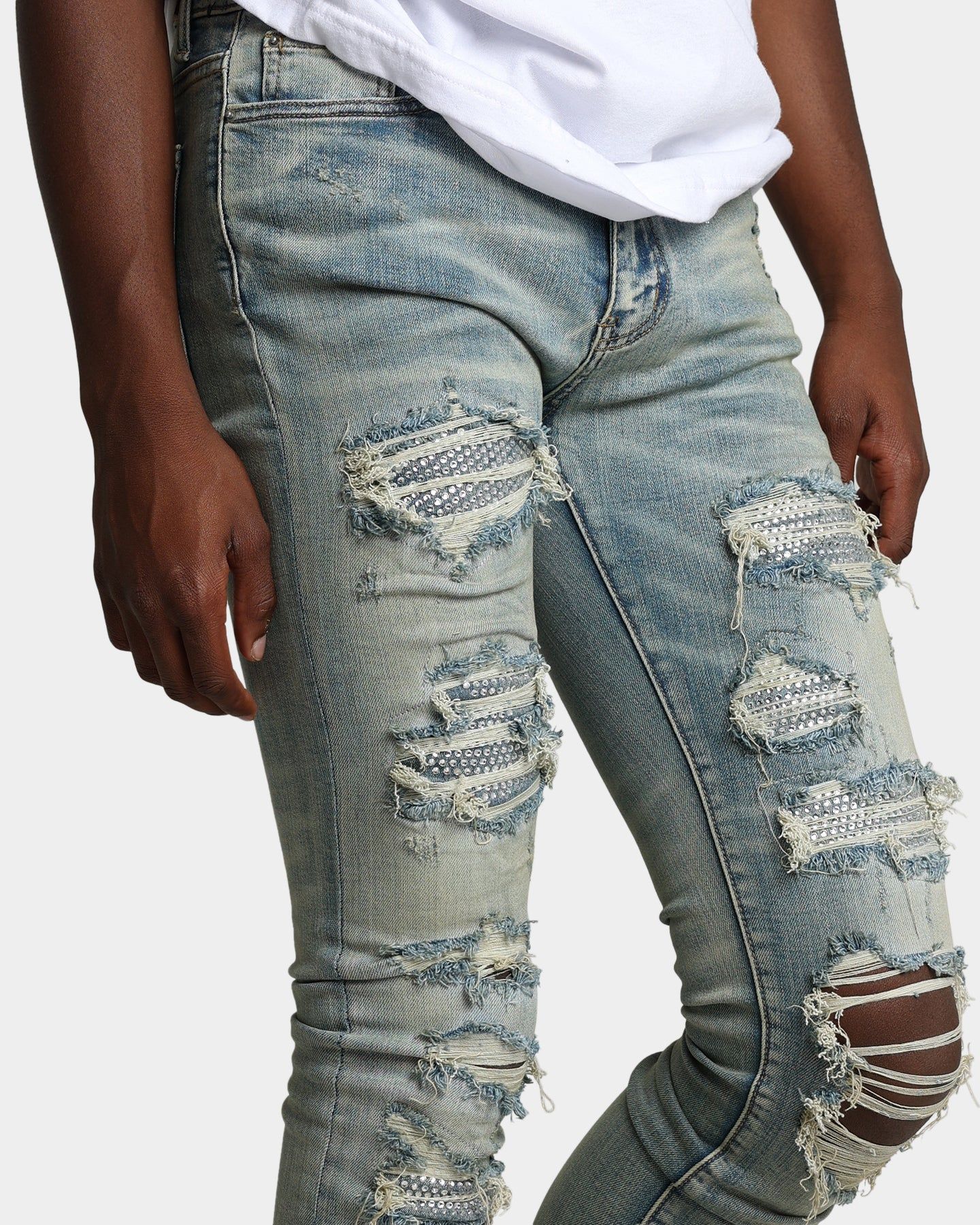 MNML X201 Rhinestone Skinny Denim Pants Blue sold by Culture Kings product image thumbnail 5