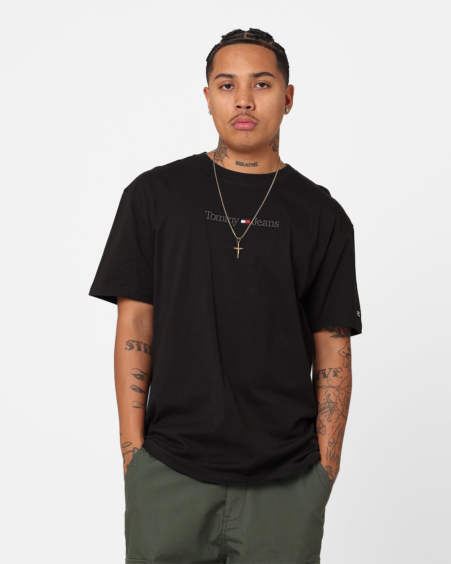 Tommy Jeans Classic Small Text T-Shirt Black sold by Culture Kings