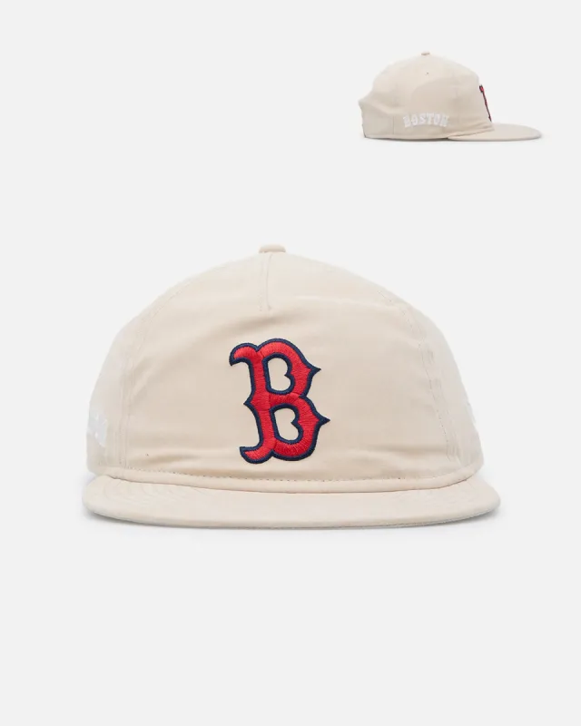 New Era Boston Red Sox 'Brushed Nylon Retro Crown' 9FIFTY Adjustable Strapback Cream sold by Culture Kings