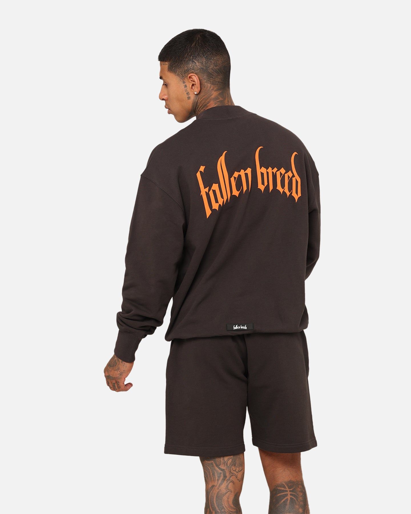 Fallen Breed Monogram Crewneck Dark Charcoal/Orange sold by Culture Kings