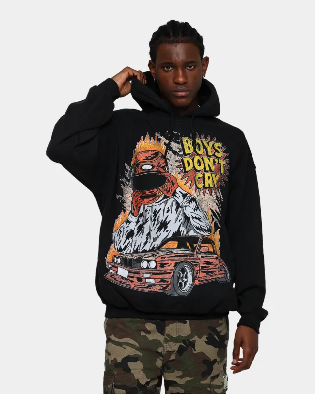 Goat Crew Boys Don't Cry Vintage Hoodie Black Wash made by Culture Kings