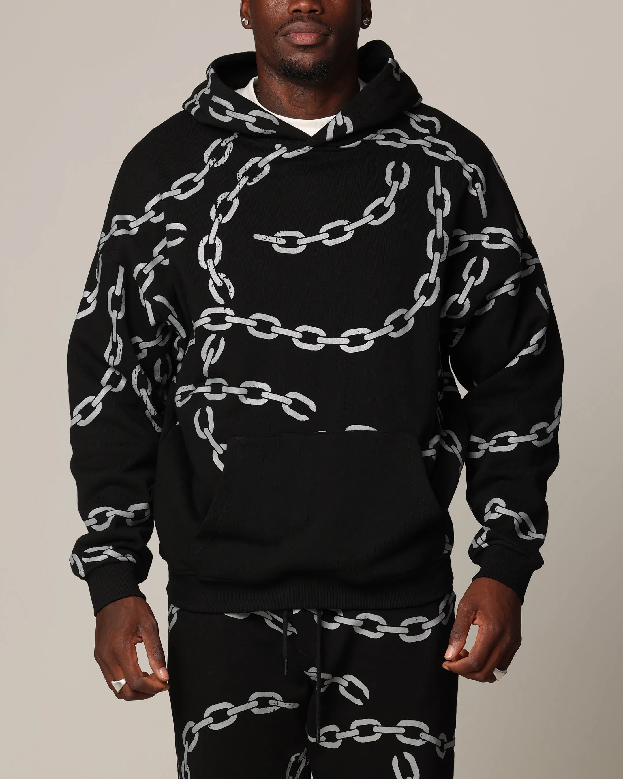 Saint Morta Chain Hoodie Black/Black sold by Culture Kings