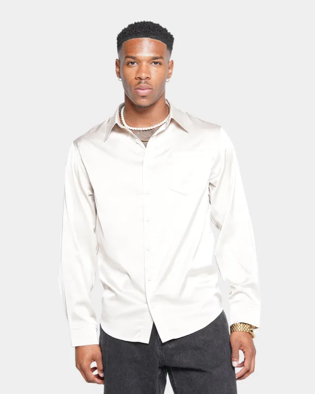 XXIII Kai Satin Button Up Shirt Off White sold by Culture Kings