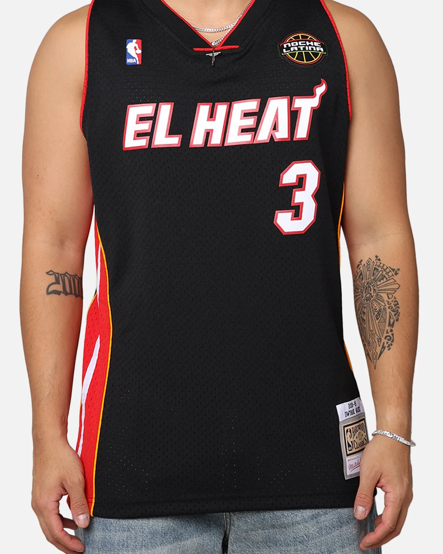Mitchell & Ness Miami Heat Dwyane Wade '08-09 'Latin Nights Collection' Swingman Jersey Black sold by Culture Kings product image thumbnail 4