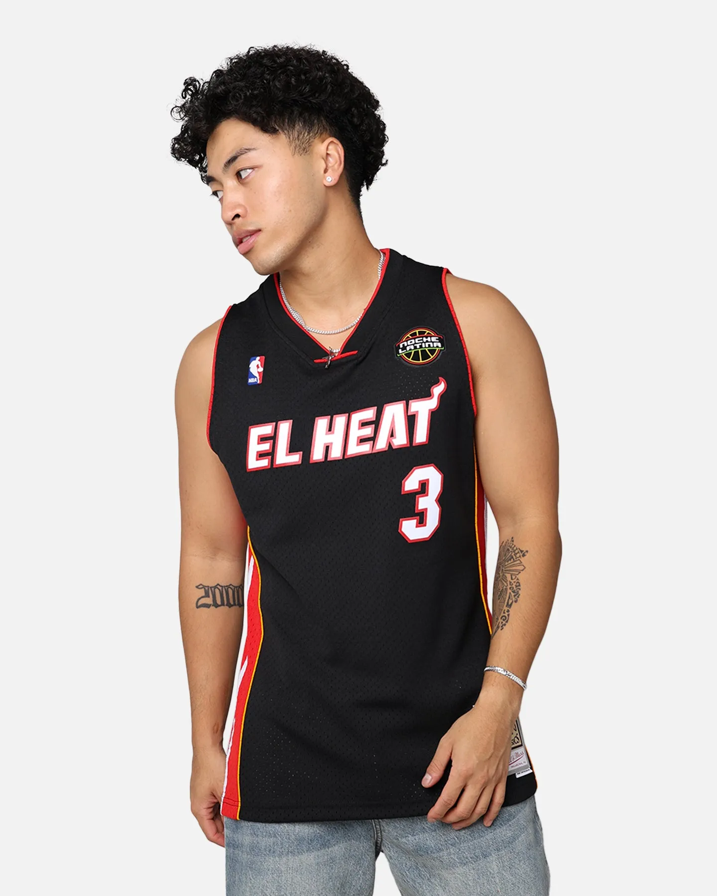 Mitchell & Ness Miami Heat Dwyane Wade '08-09 'Latin Nights Collection' Swingman Jersey Black sold by Culture Kings
