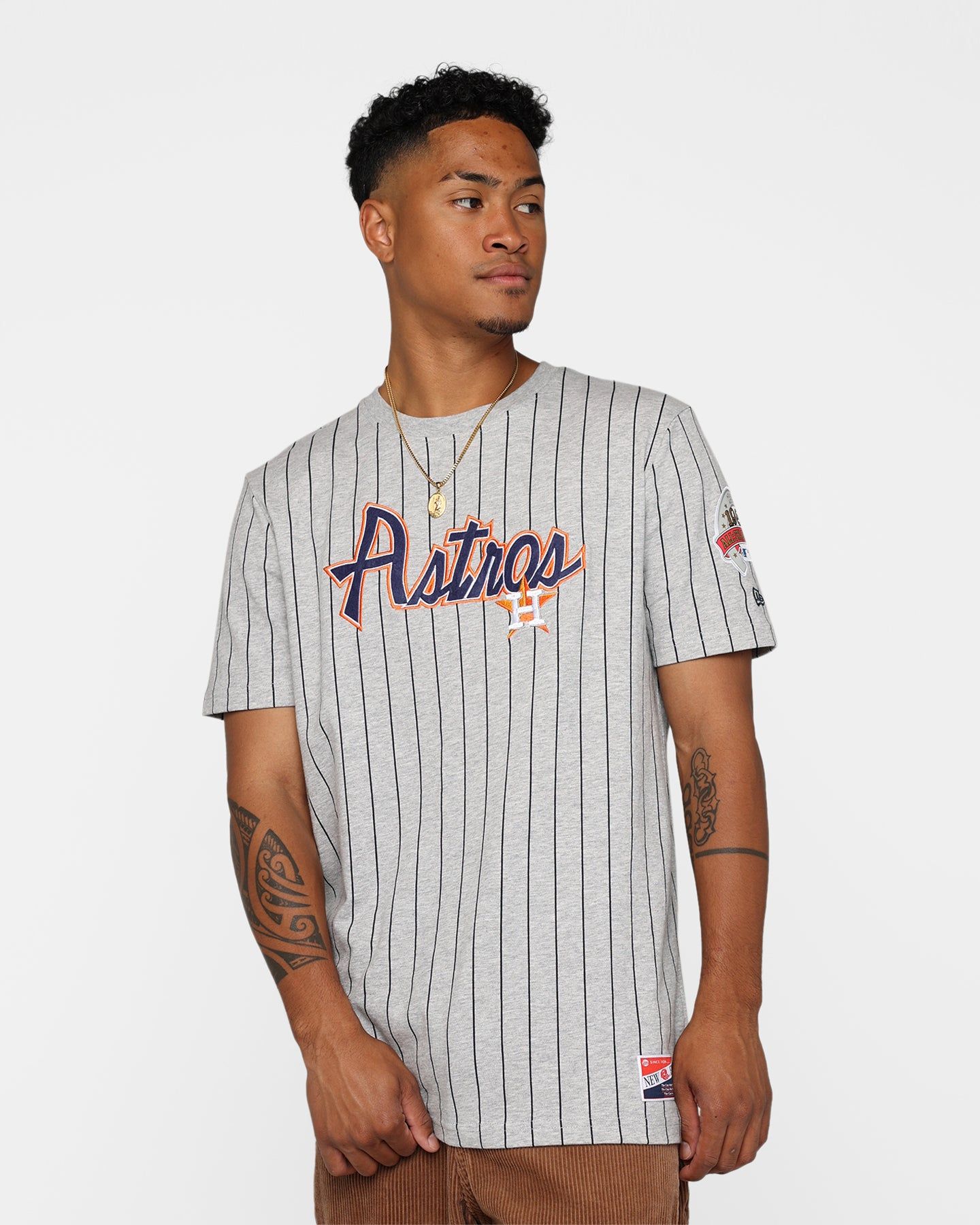 New Era Houston Astros Pinstripe T-Shirt Grey sold by Culture Kings