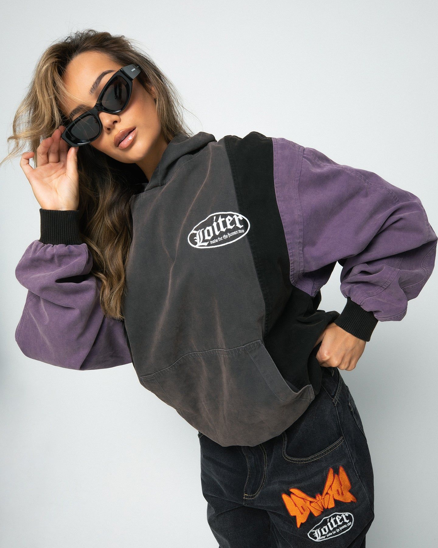 Loiter Splinter Hoodie Black/Purple sold by Culture Kings product image thumbnail 2
