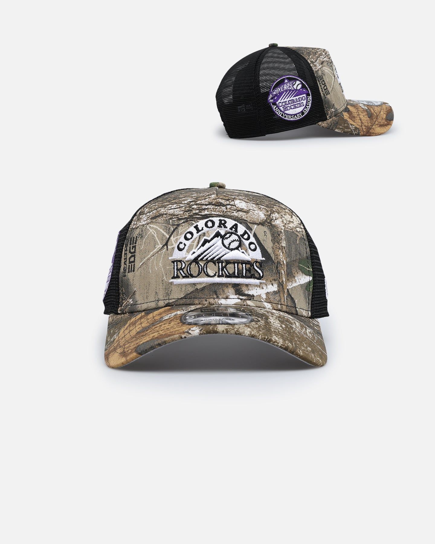 New Era Colorado Rockies 'Real Tree' 9FORTY A-Frame Trucker Snapback Realtree Edge sold by Culture Kings