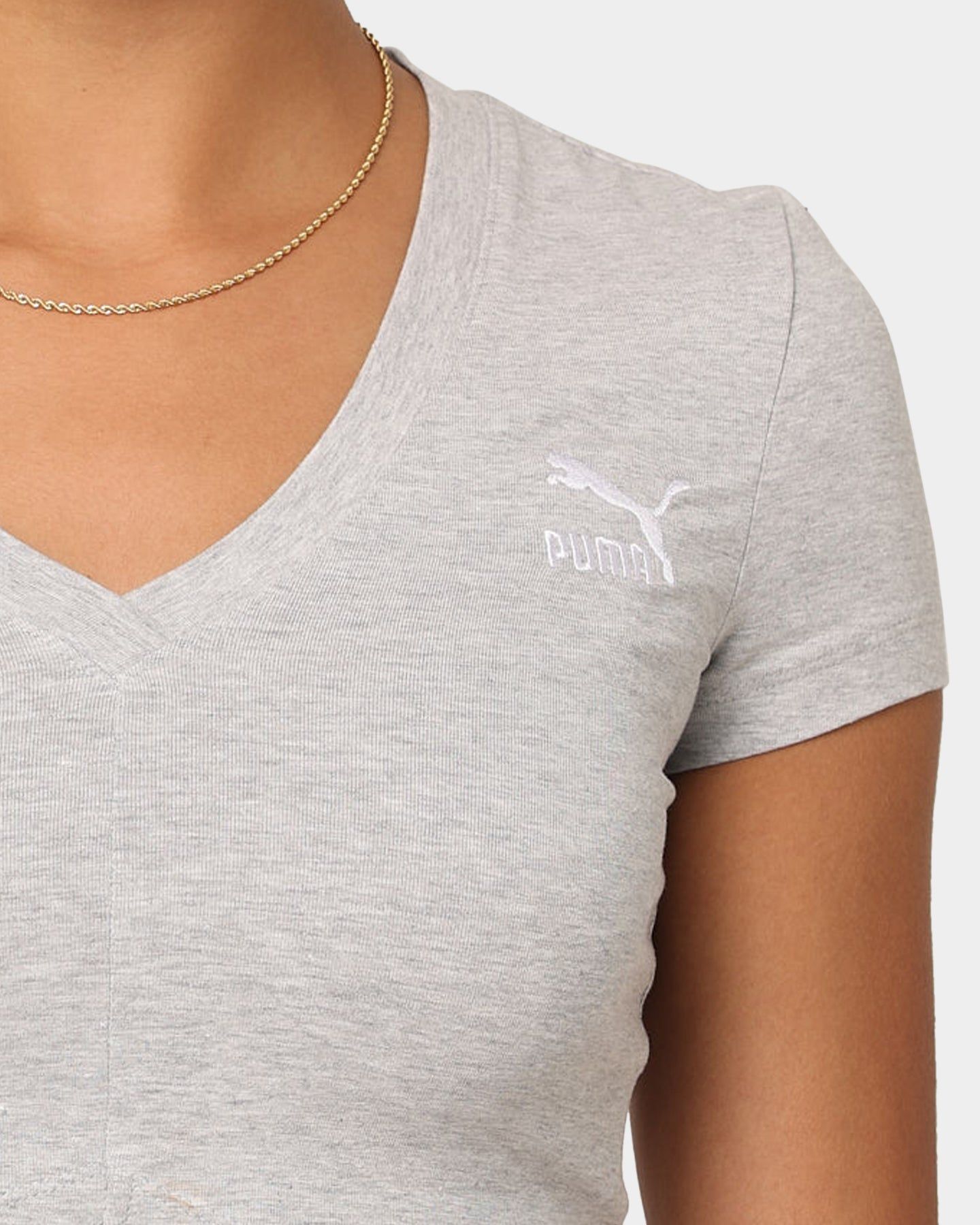Puma Women's Classics Cropped Slim T-Shirt Light Gray Heather sold by Culture Kings product image thumbnail 3