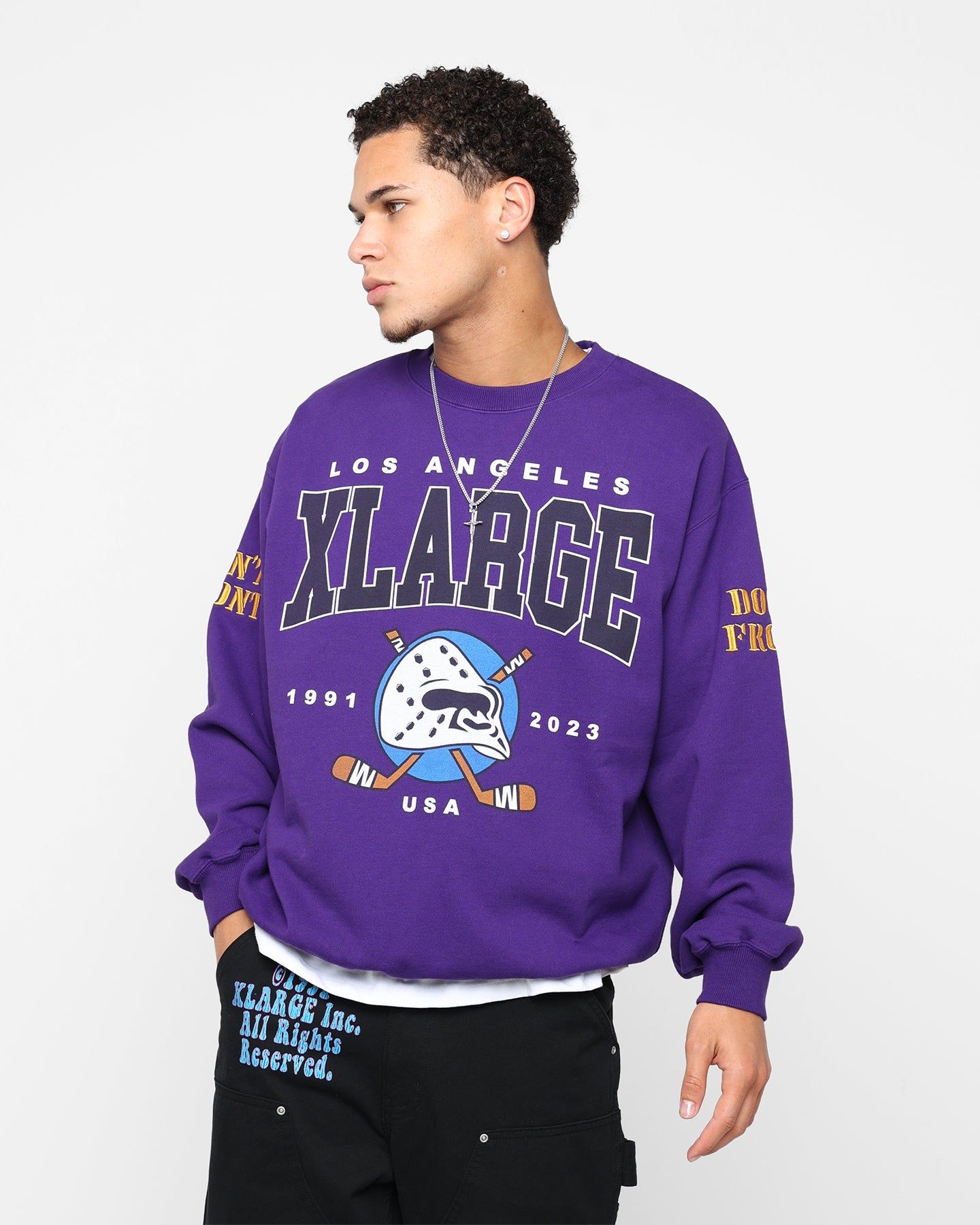 X-Large Hockey Crewneck Sweatshirt Purple sold by Culture Kings