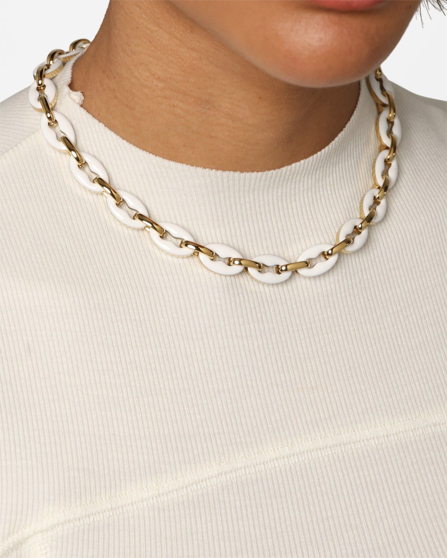 Guess Mainline Women's 17" White & Crystals Yellow Gold Necklace White sold by Culture Kings product image thumbnail 3