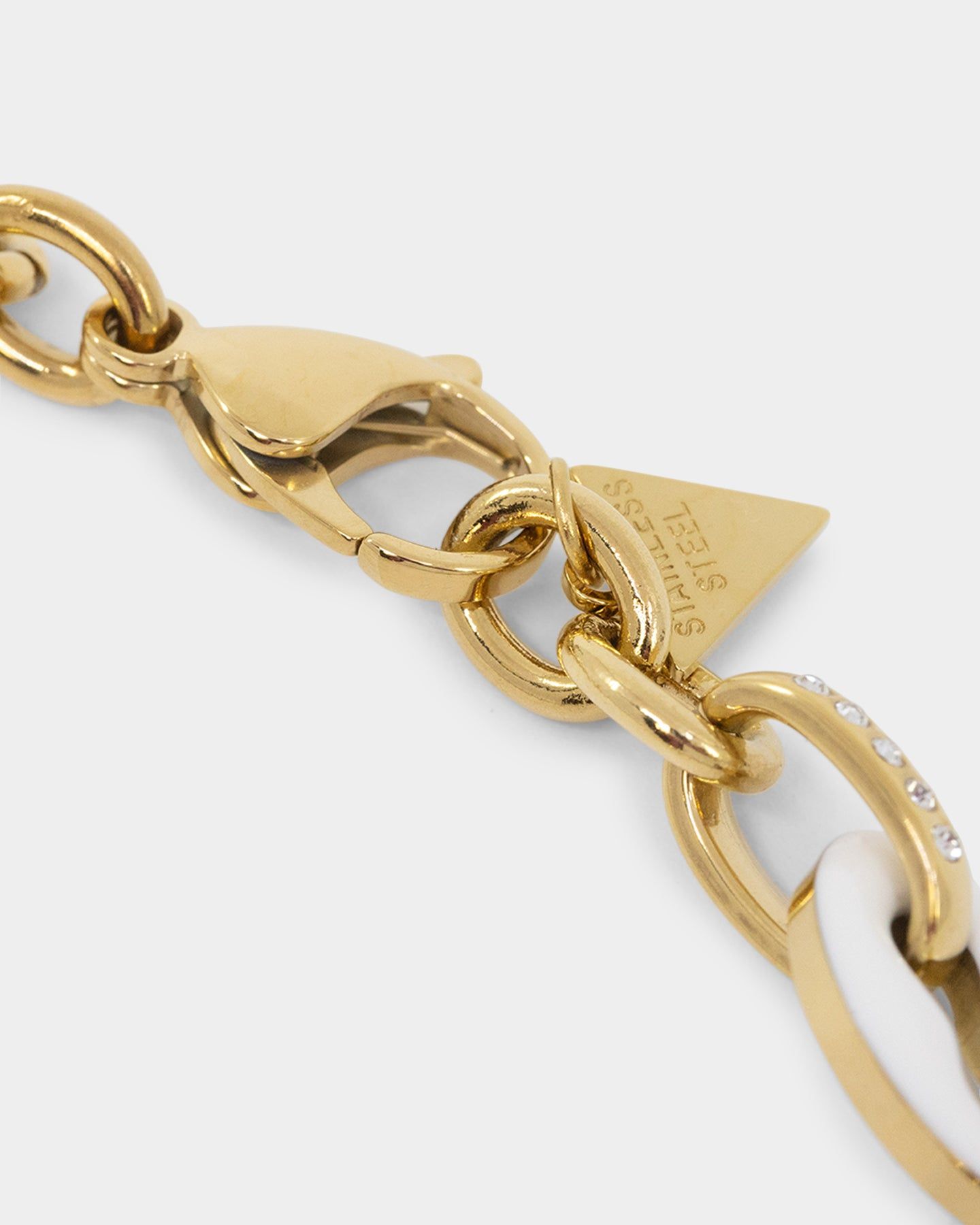 Guess Mainline Women's 17" White & Crystals Yellow Gold Necklace White sold by Culture Kings product image thumbnail 9