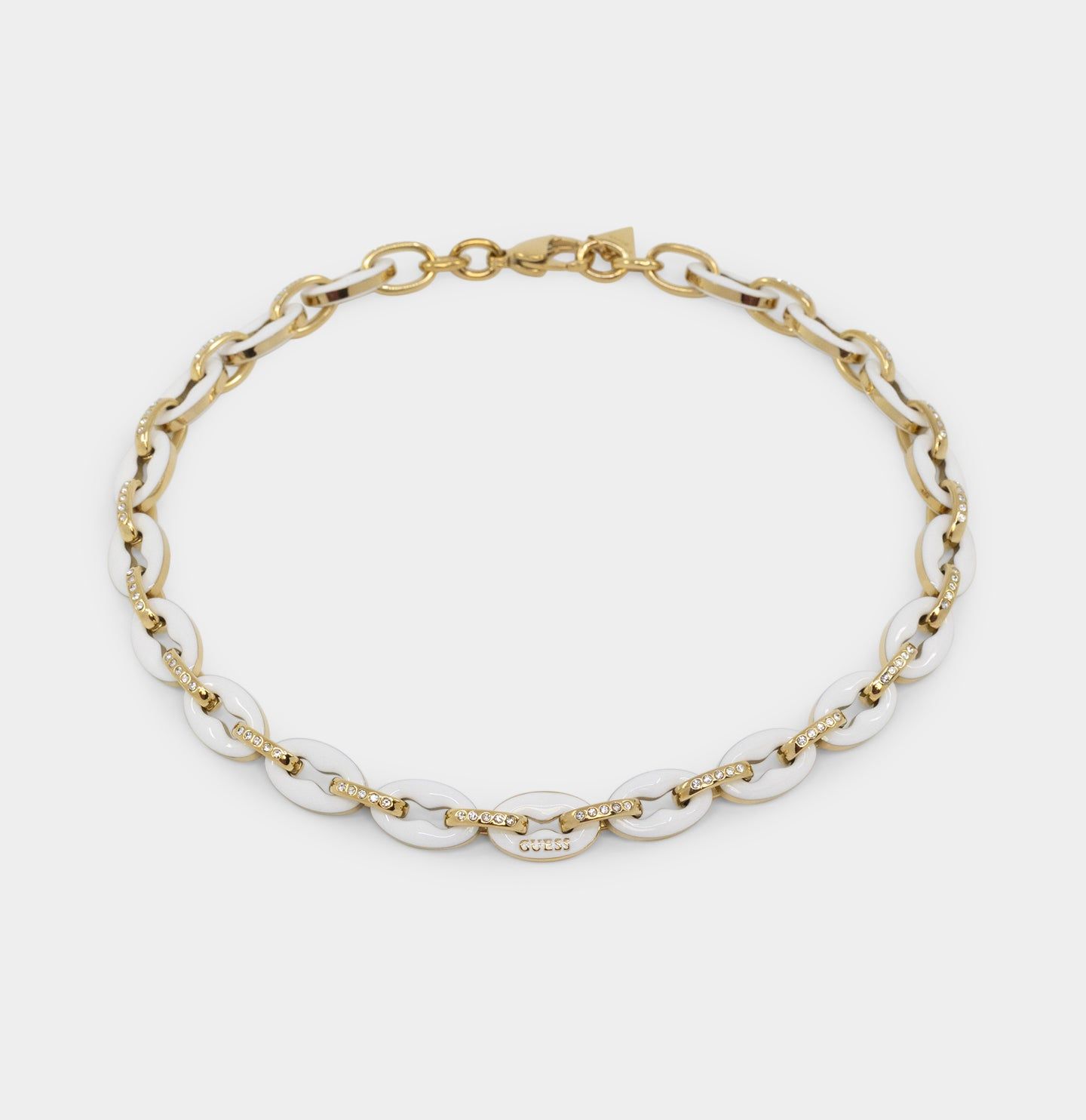 Guess Mainline Women's 17" White & Crystals Yellow Gold Necklace White sold by Culture Kings product image thumbnail 5