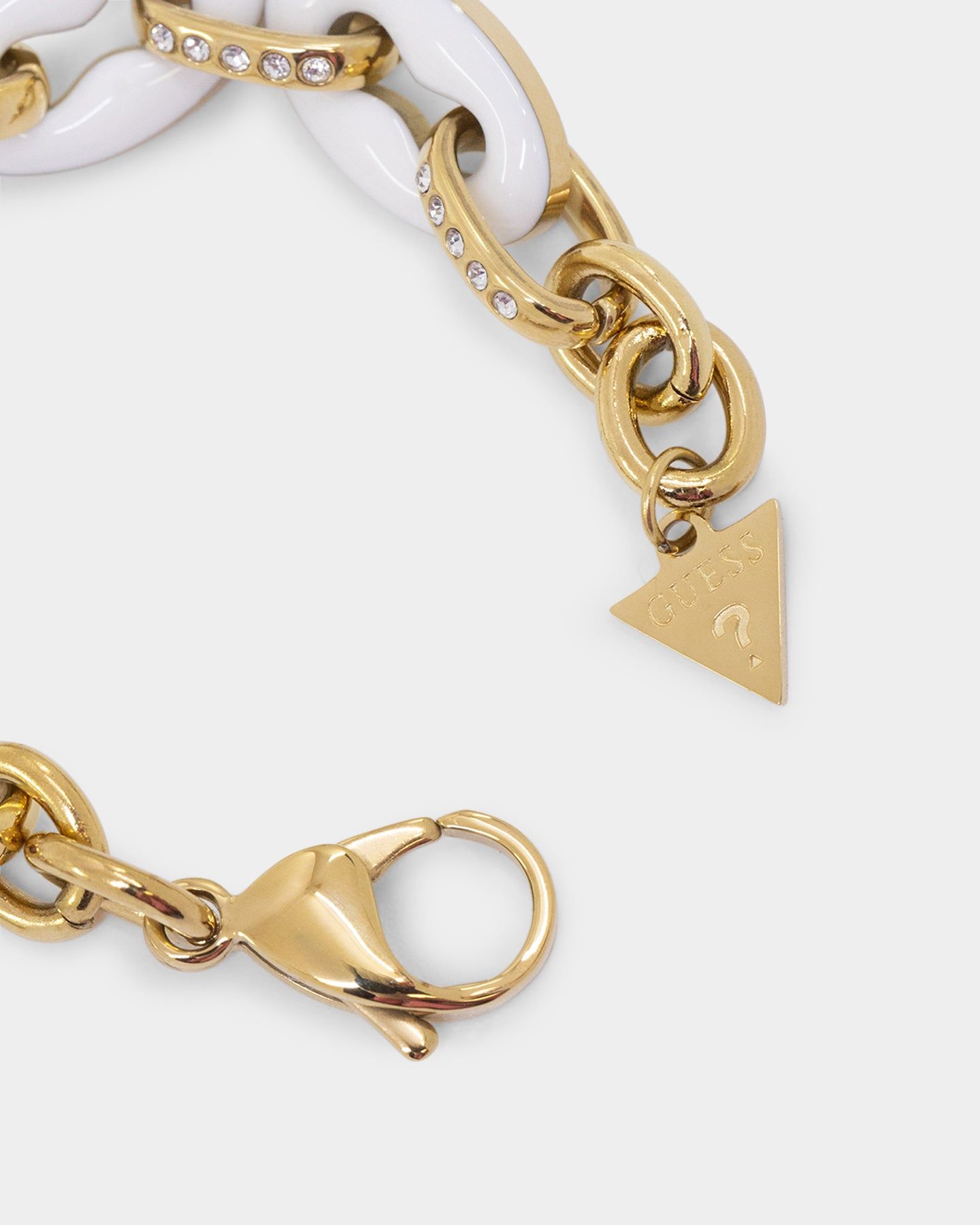 Guess Mainline Women's 17" White & Crystals Yellow Gold Necklace White sold by Culture Kings product image thumbnail 7