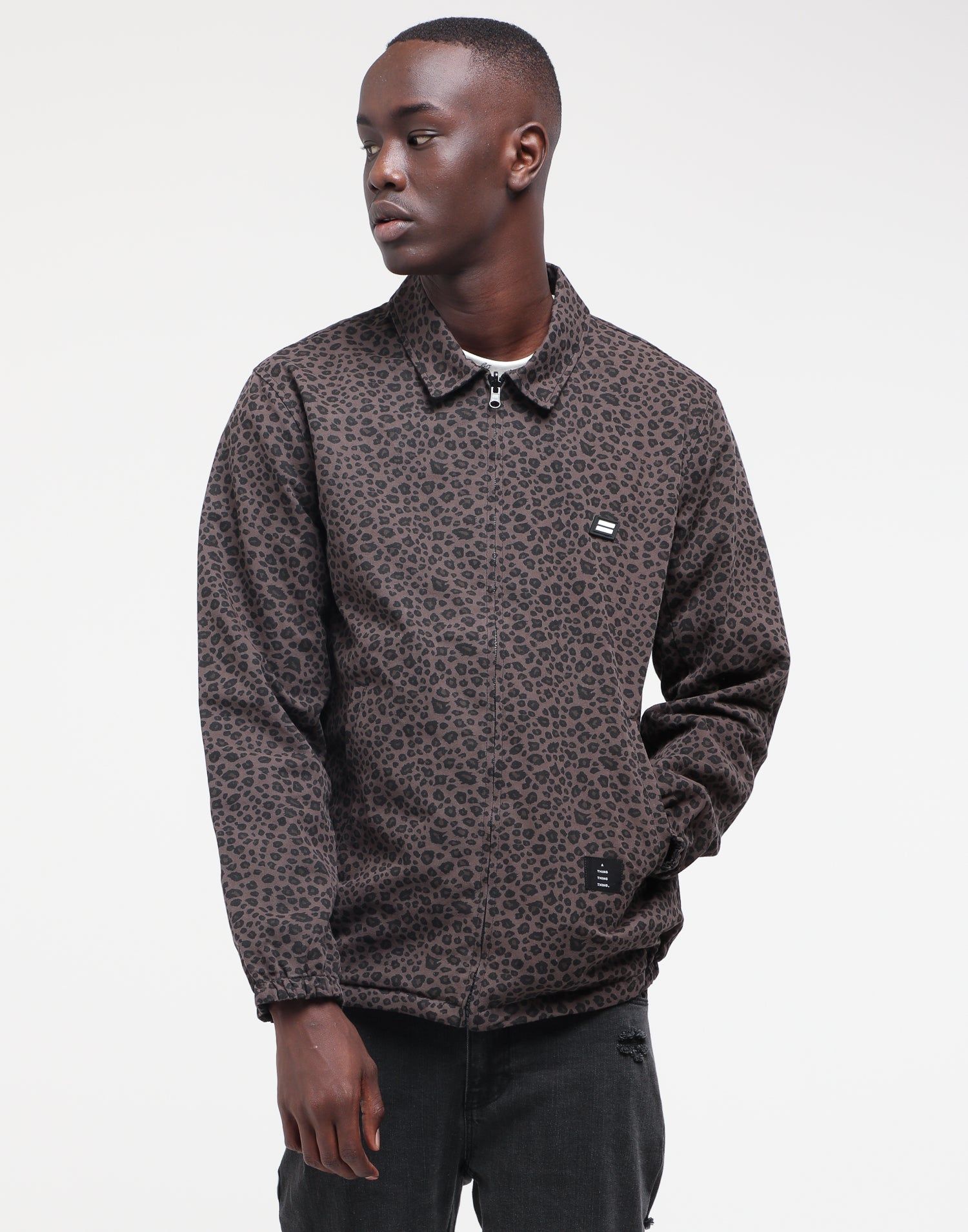Thing Thing Washed Mach Jacket Leopard Grey sold by Culture Kings