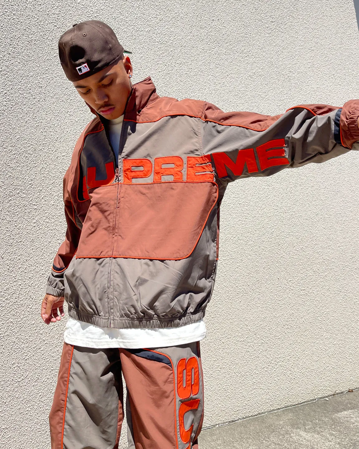 Supreme Panelled Track Jacket Brown sold by Culture Kings
