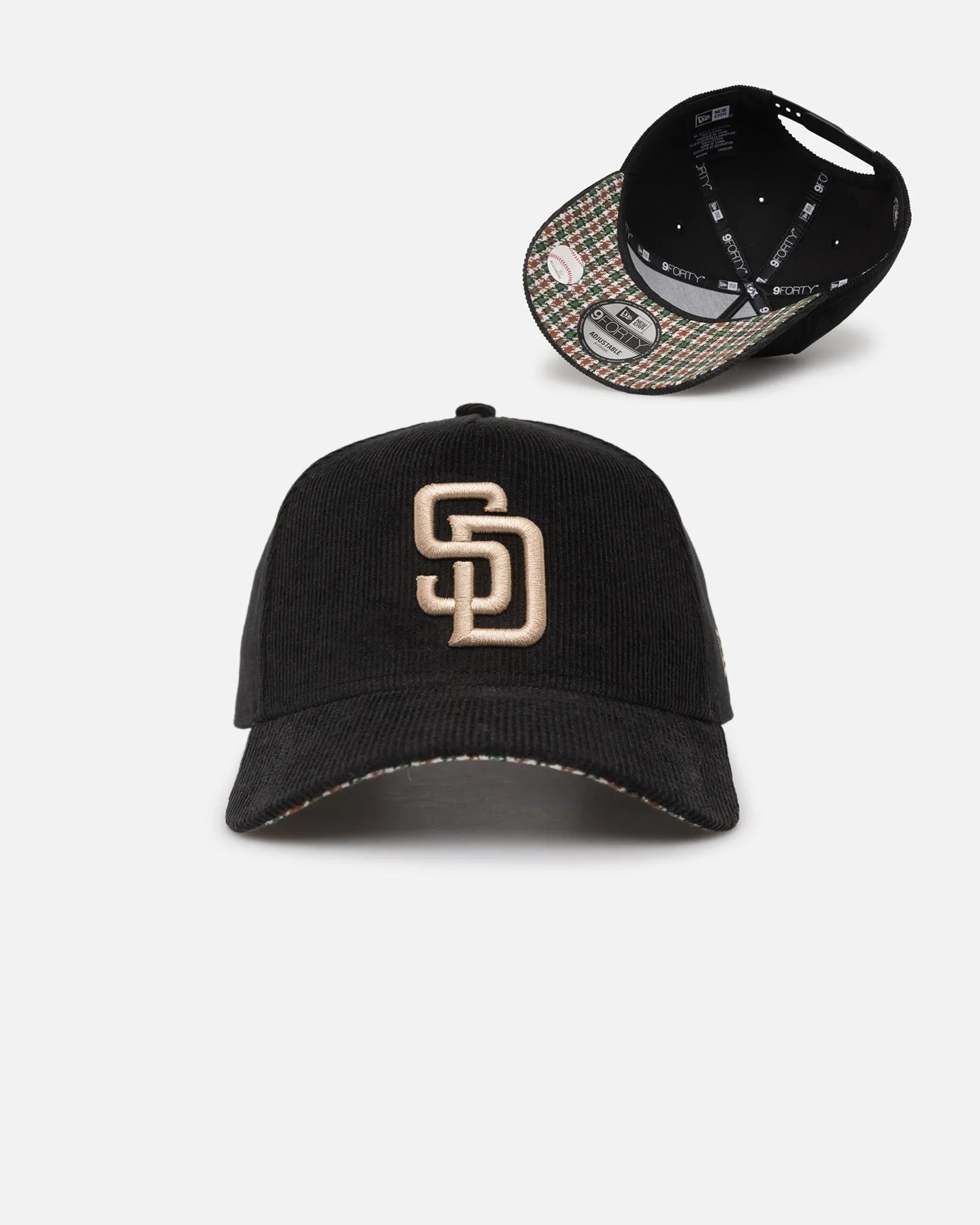 New Era San Diego Padres 'Black Cord Plaid UV' 9FORTY A-Frame Snapback Black/Plaid sold by Culture Kings