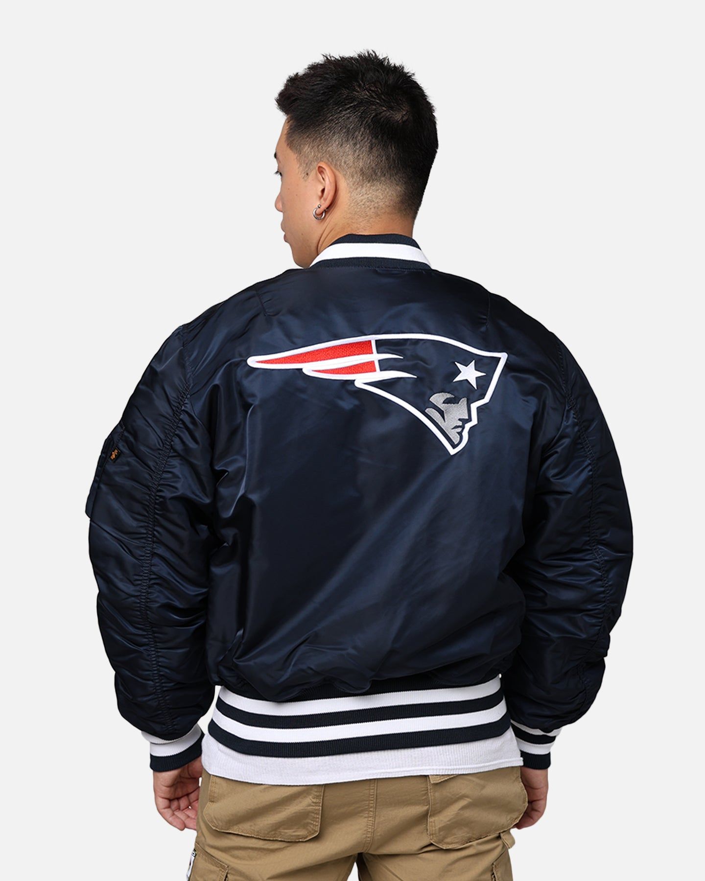 New Era X Alpha Series X NFL New England Patriots MA-1 Bomber Jacket Navy/Red sold by Culture Kings product image thumbnail 4
