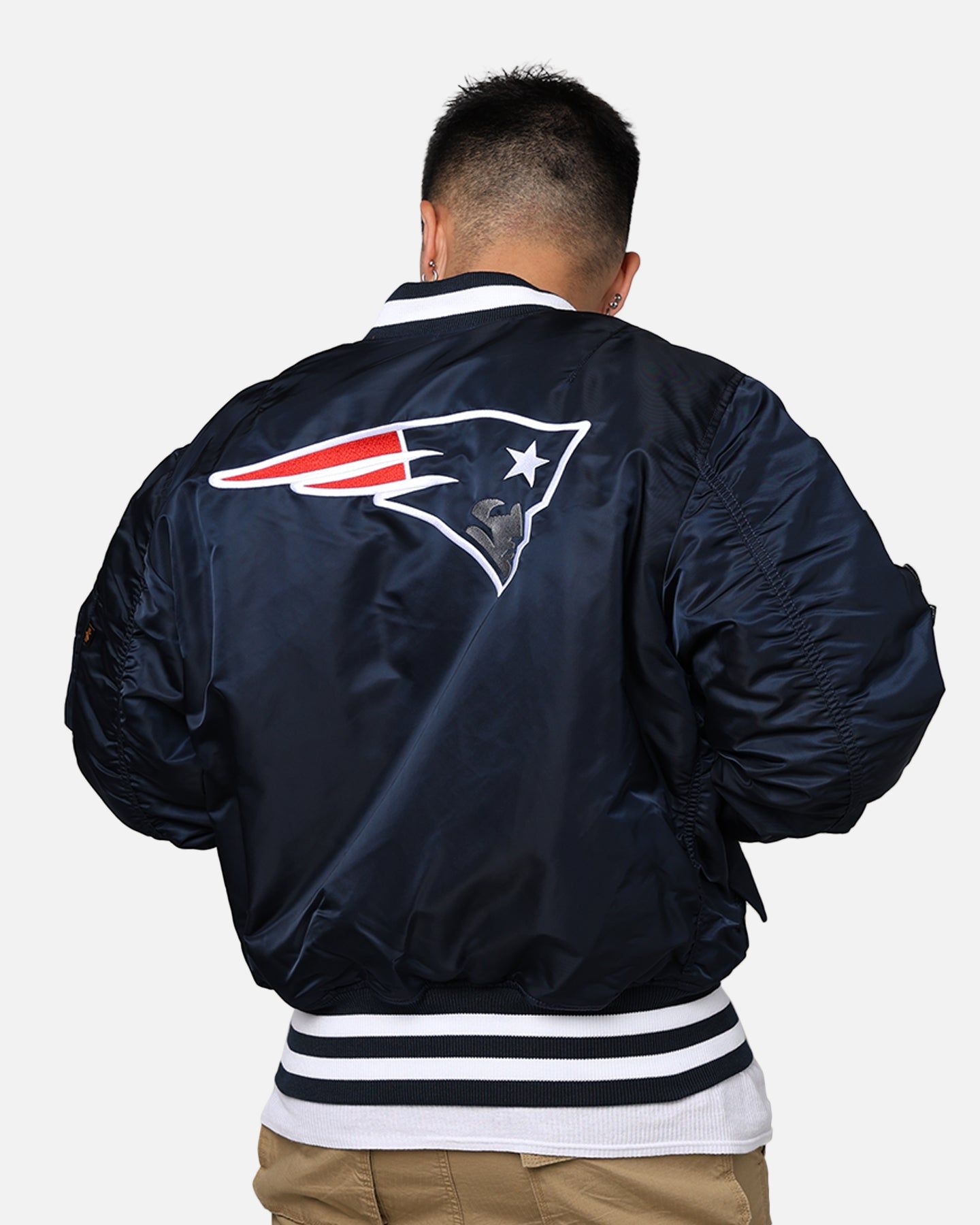 New Era X Alpha Series X NFL New England Patriots MA-1 Bomber Jacket Navy/Red sold by Culture Kings product image thumbnail 2