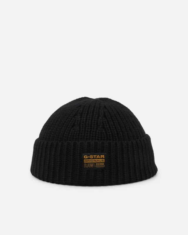G-Star Originals Fisherman Beanie Dark Black sold by Culture Kings