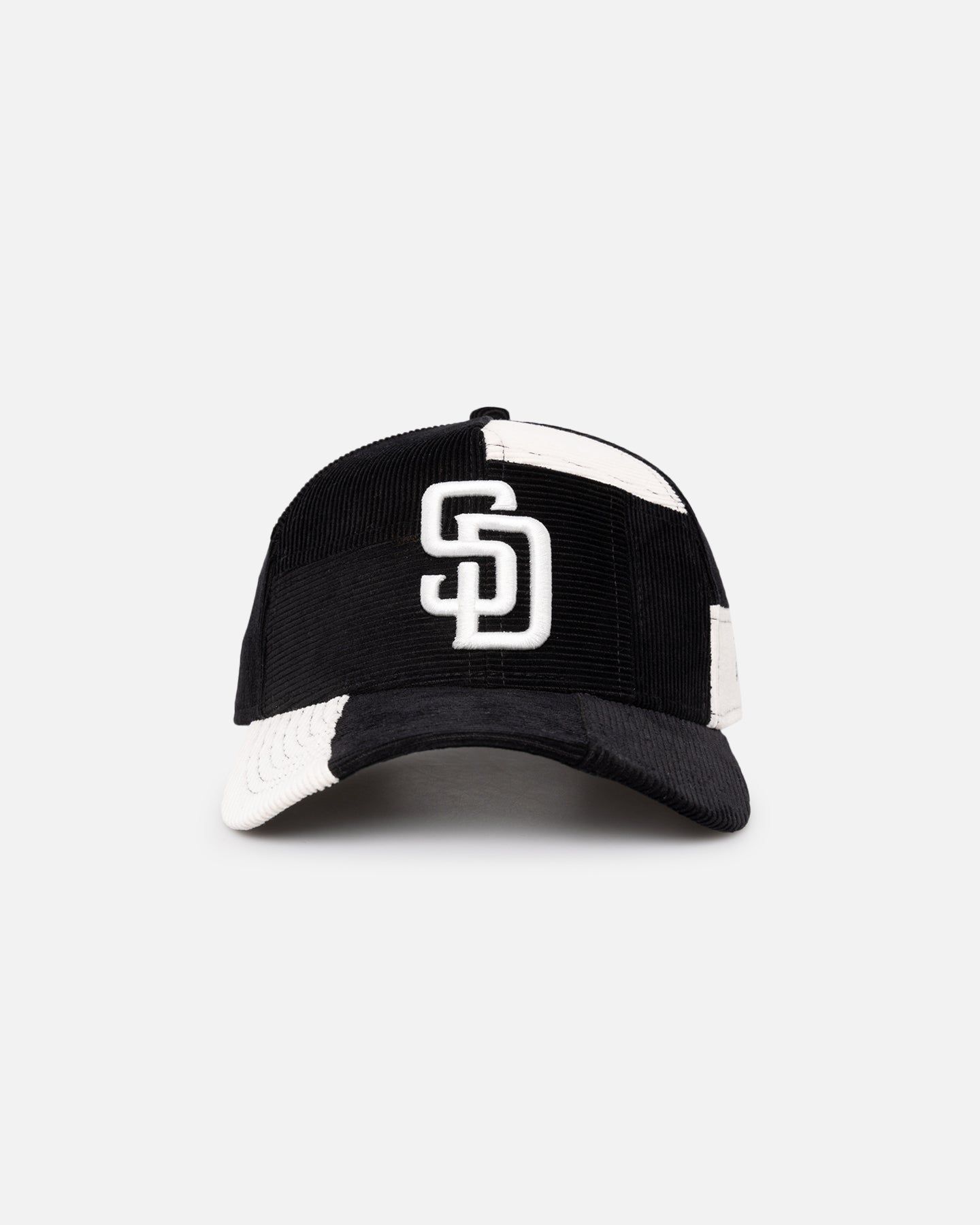 New Era San Diego Padres 'Patchwork Corduroy' 9FORTY A-Frame Snapback Black/Cream sold by Culture Kings