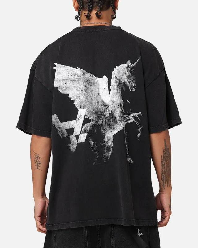 The Anti Order Pegasus Lost T-Shirt Black Acidwash sold by Culture Kings