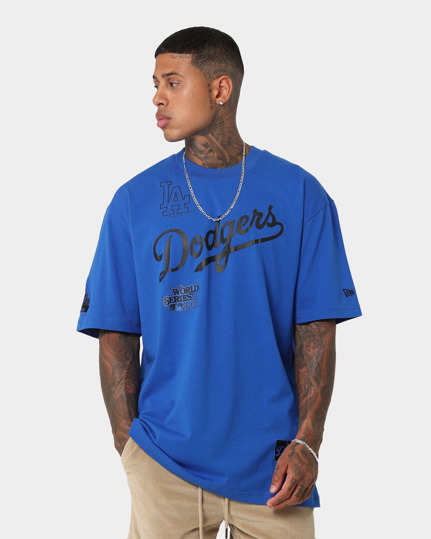 New Era Los Angeles Dodgers 'Tropical Punch Script Pack' Oversized T-Shirt Bright Royal sold by Culture Kings