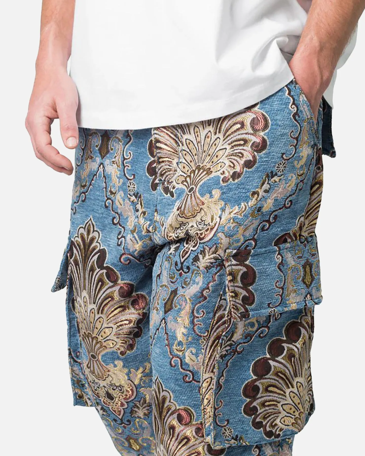 MNML Ultra Baggy Jacquard Floral Cargo Pants Multi Floral sold by Culture Kings product image thumbnail 4
