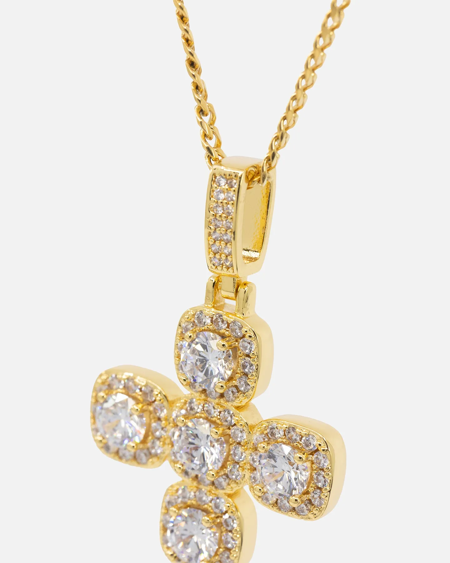 Saint Morta Iced Cushion Cross Pendant Iced Gold sold by Culture Kings product image thumbnail 4