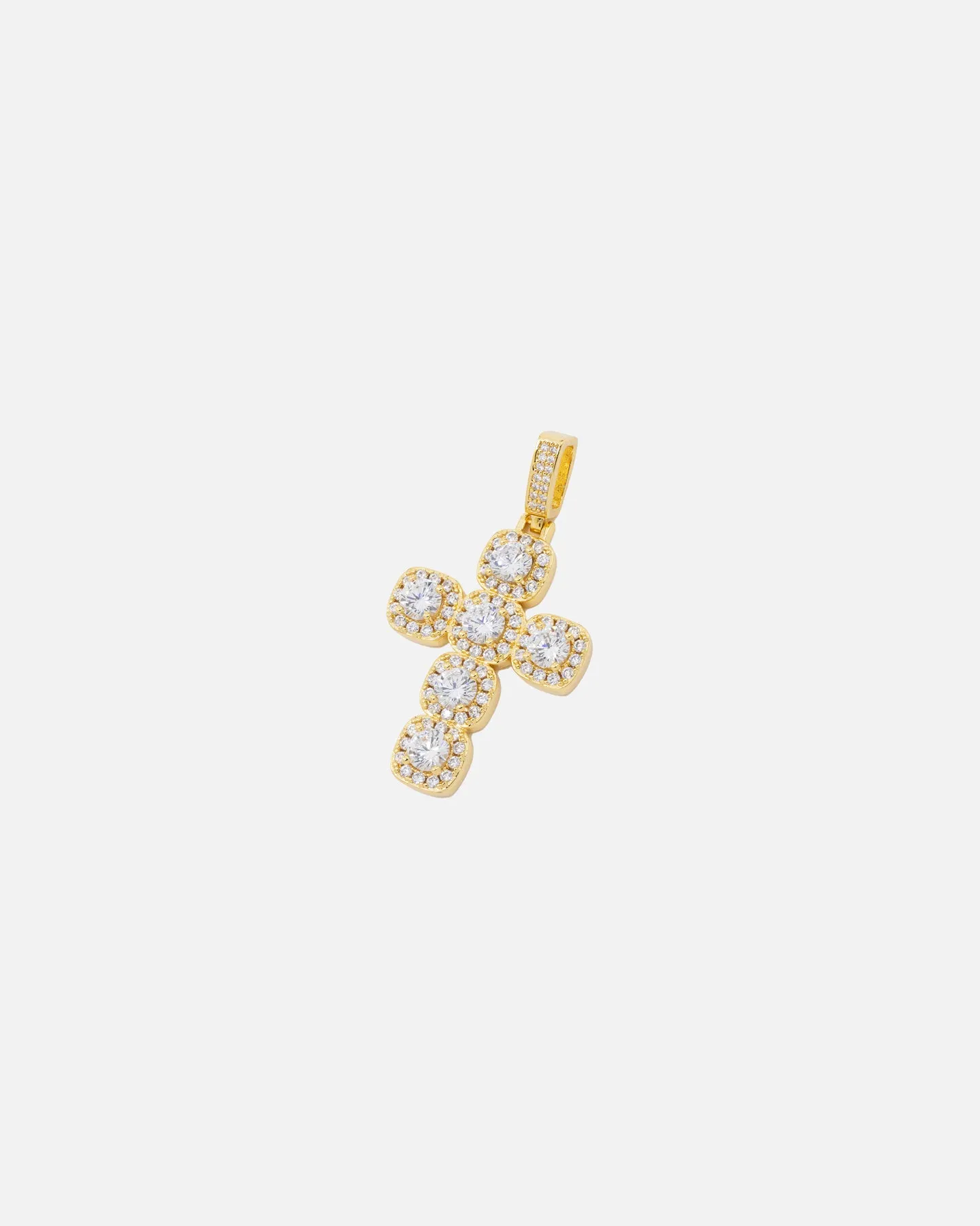 Saint Morta Iced Cushion Cross Pendant Iced Gold sold by Culture Kings product image thumbnail 5