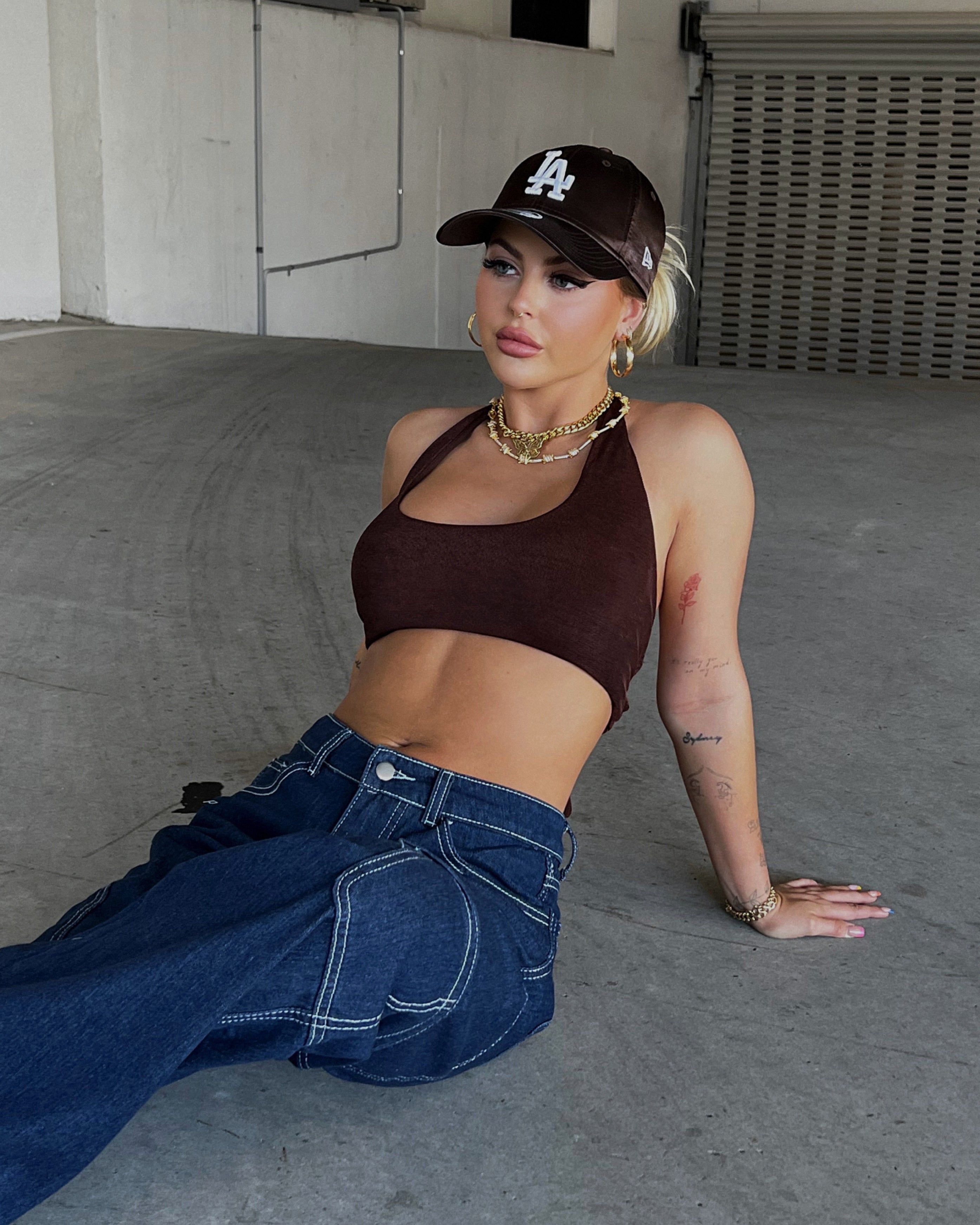 XXIII Women's Phoebe Halter Crop Brown sold by Culture Kings